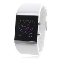 Unisex Estilo AMOR silicona reloj de pulsera digital LED  "BLANCO"