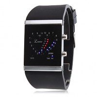 Unisex Estilo AMOR silicona reloj de pulsera digital LED "NEGRO"