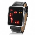 Reloj Pulsera Unisex de LED Binario con Correa de cuero